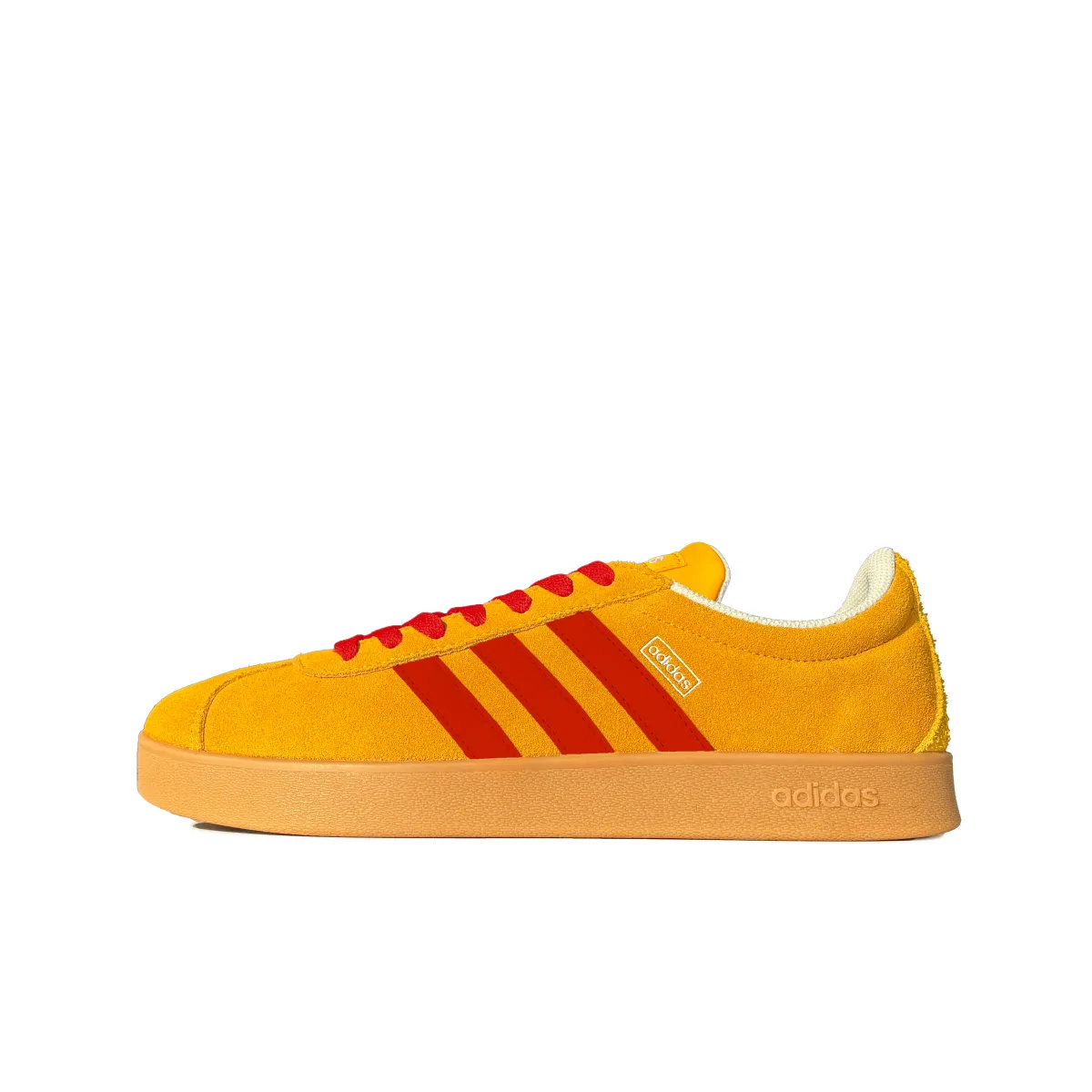 Adidas VL COURT 2.0 Slip Resistant Abrasion Resistant Low top Skateboard Shoes Unisex Yellow Red
