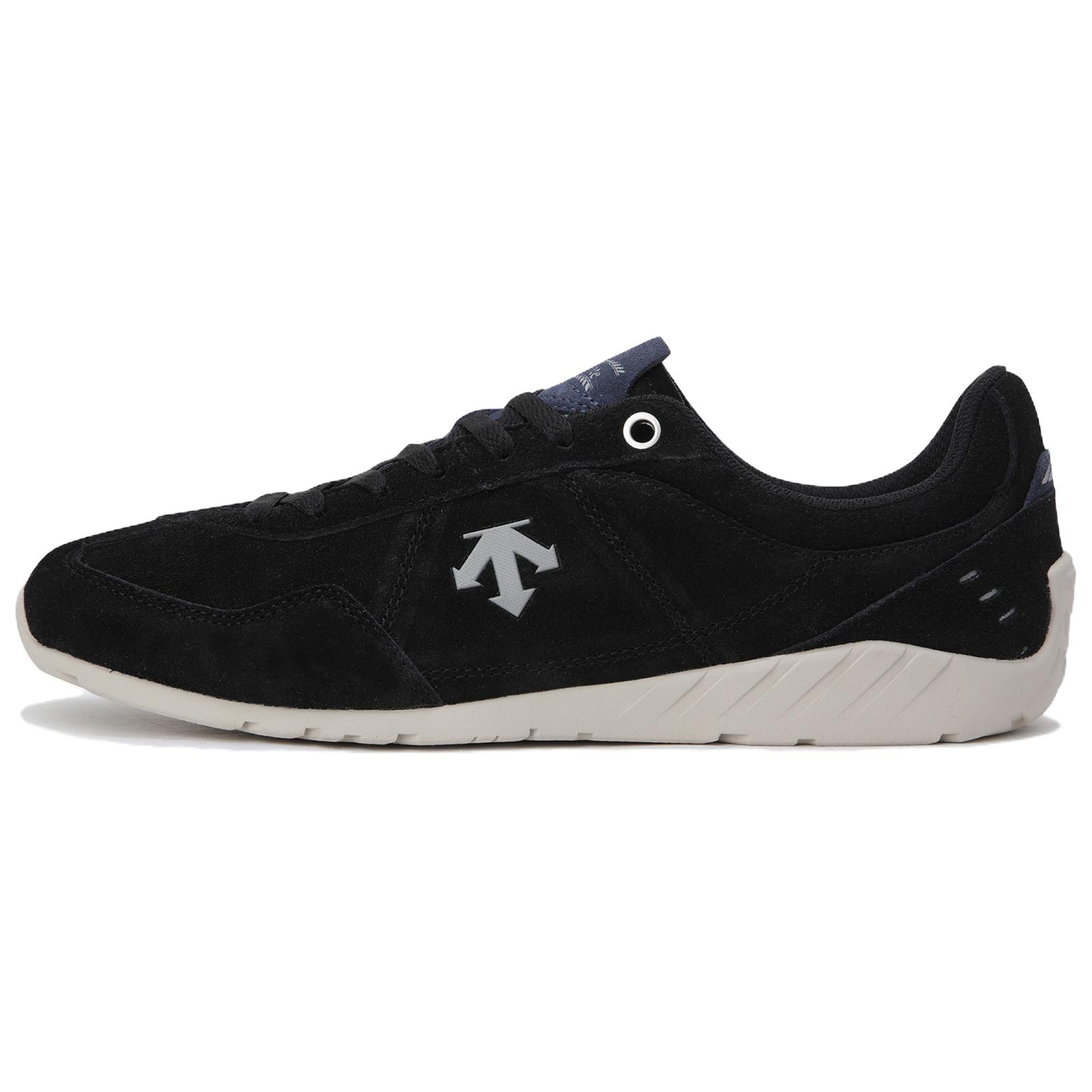 DESCENTE KINETIC Leather Slip Resistant Lightweight Non slip Lightweight Low top Casual Running Shoes Unisex Black