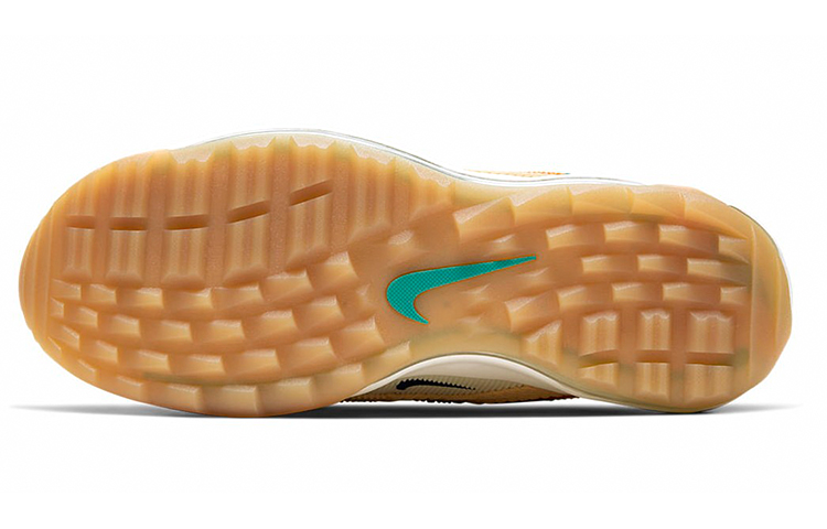 Мужские кроссовки Nike Air Max 97 G NRG (бежевые с зеленым и красным) — Бежевый / зелёный / красный — фото 6