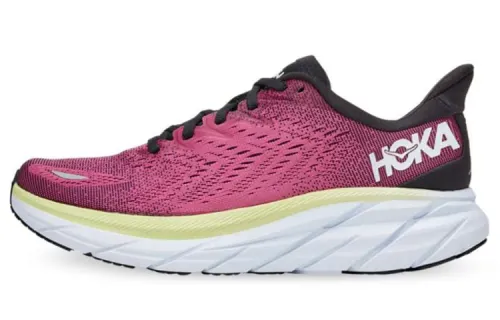 HOKA ONE ONE Clifton 8 Ibis Rose Pink Green Women's