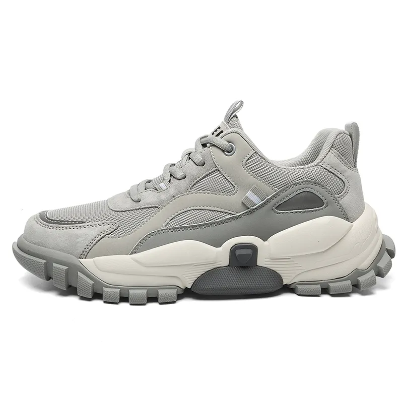 JEEP SPIRIT Mesh Low top Casual Chunky Sneakers Men's Moon Dust Gray