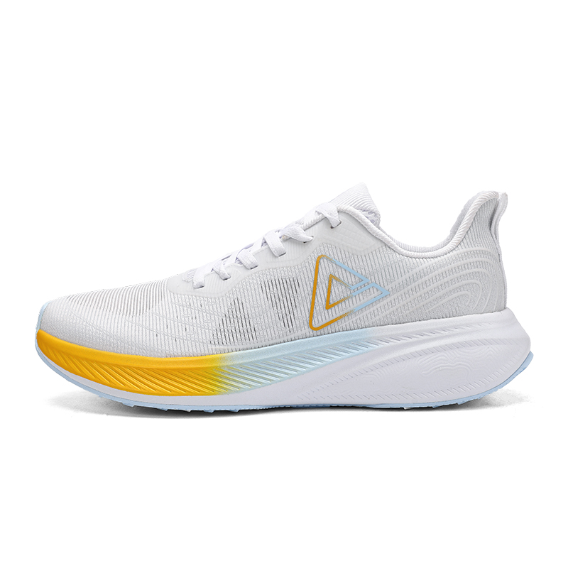 PEAK Cushioning Slip Resistant Abrasion Resistant Low top Running Shoes Men’s Big White Orange Yellow