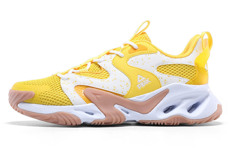 PEAK Wear resistant, Non slip And Breathable Low top Running Shoes Men’s Yellow White