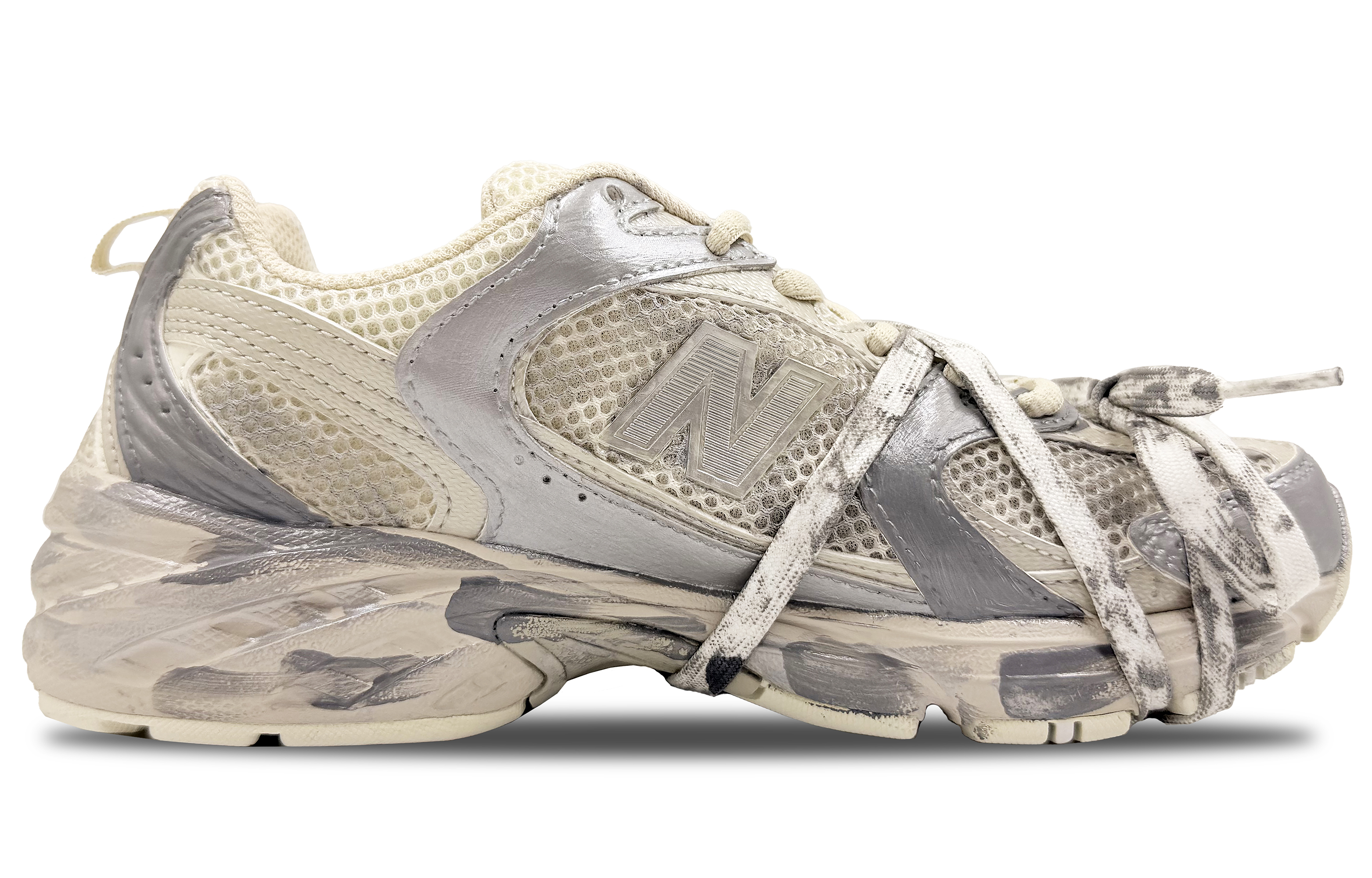 New Balance NB 530 Mesh Cushioning Breathable And Quick Dry Low top Running Shoes Unisex Silver