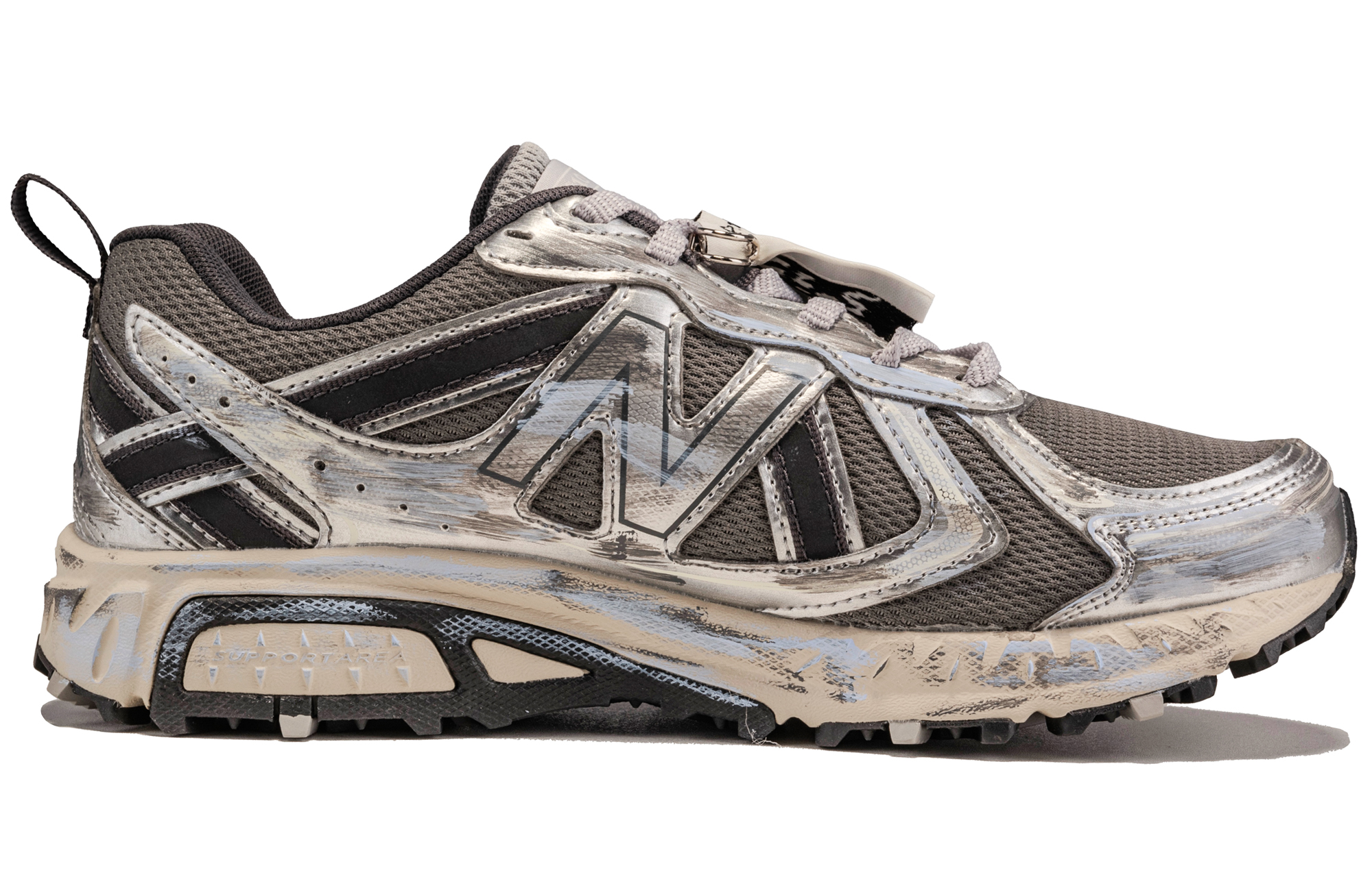 New Balance NB 410 V5 Abrasion Resistant Low top Running Shoes Unisex Silver Black
