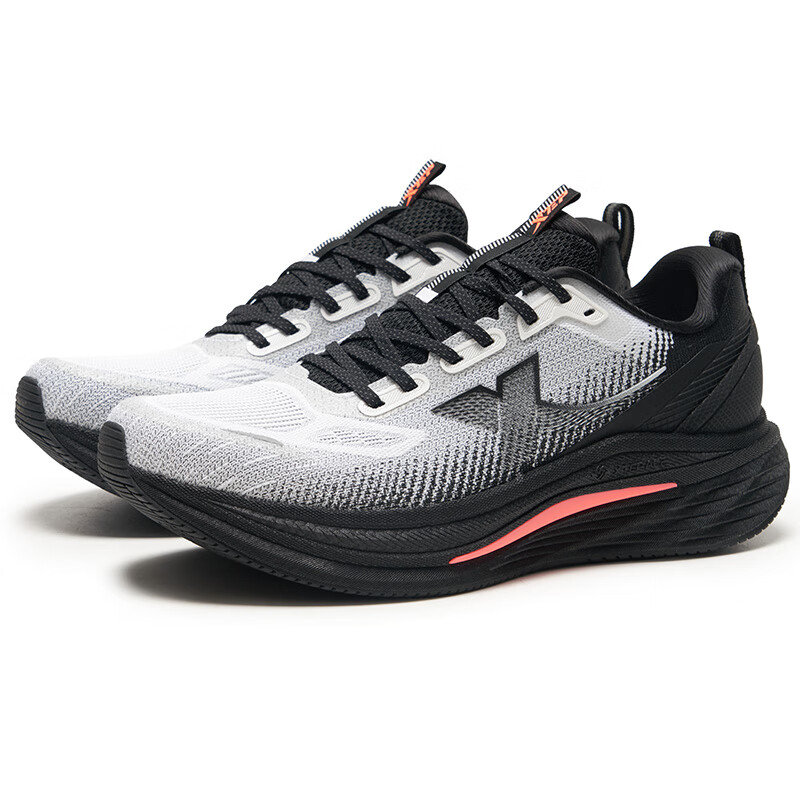 XTEP Cushioning Slip Resistant Low top Marathon Training Running Shoes Men’s White Black