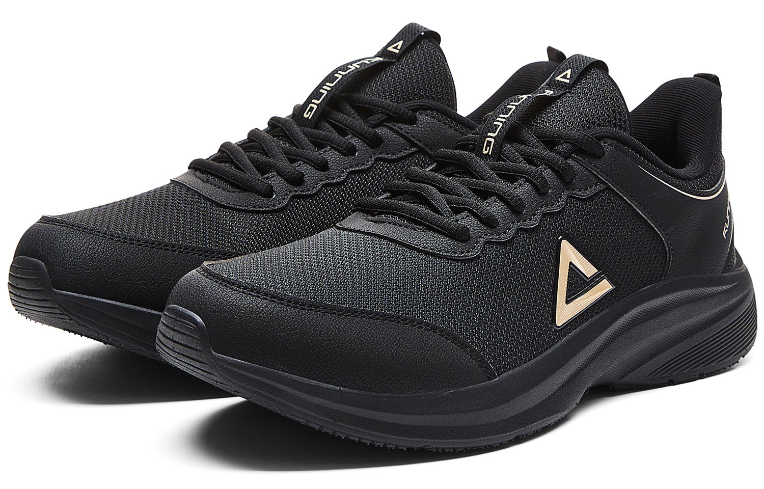 PEAK Running Shoes Men’s Low Top Black Light Gold
