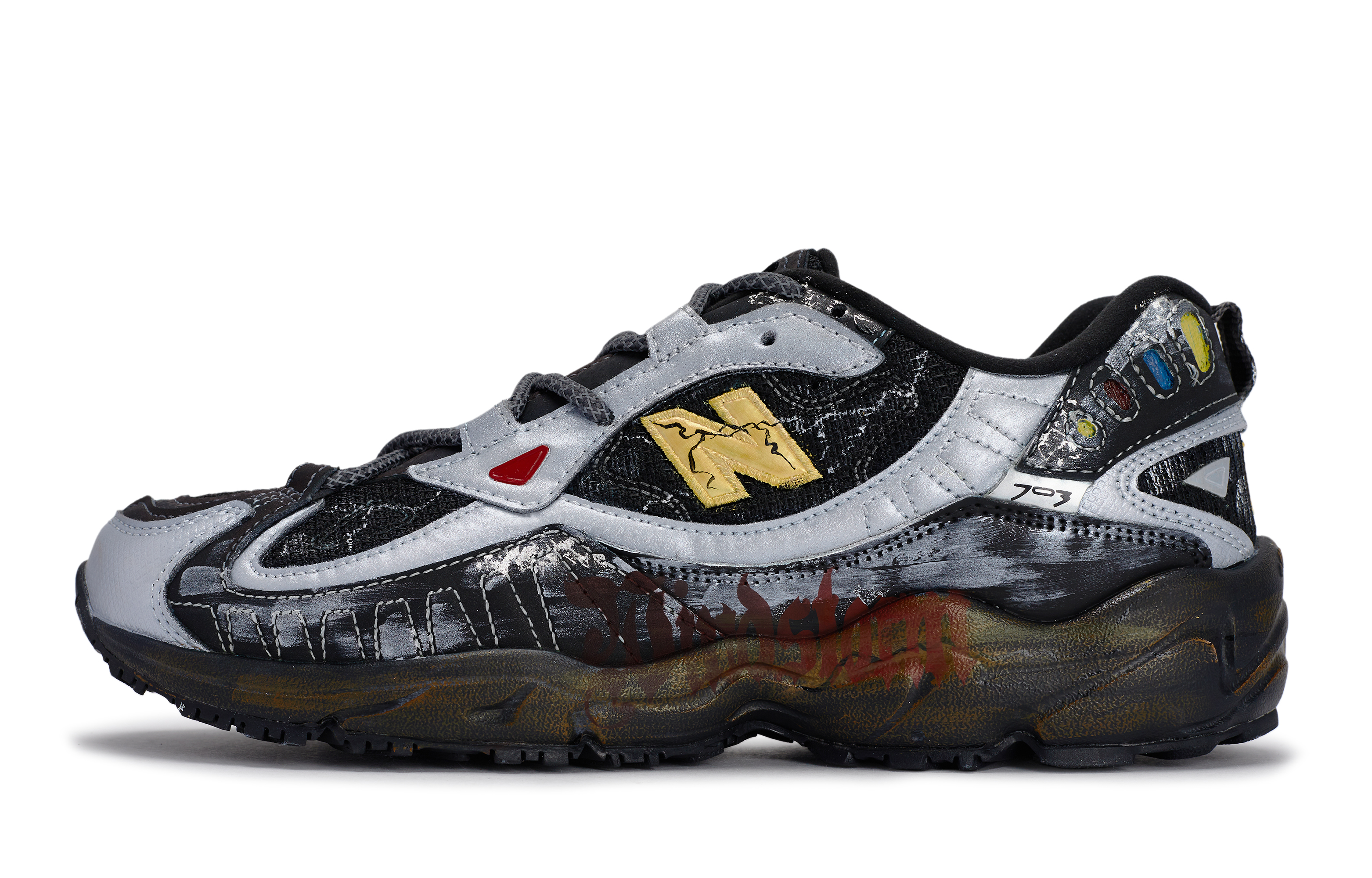 New Balance NB 703 811 Manufacturing, Silver Eroded Gold Soil, Special Shoe Box Slip Resistant Low top Outdoor Shoes