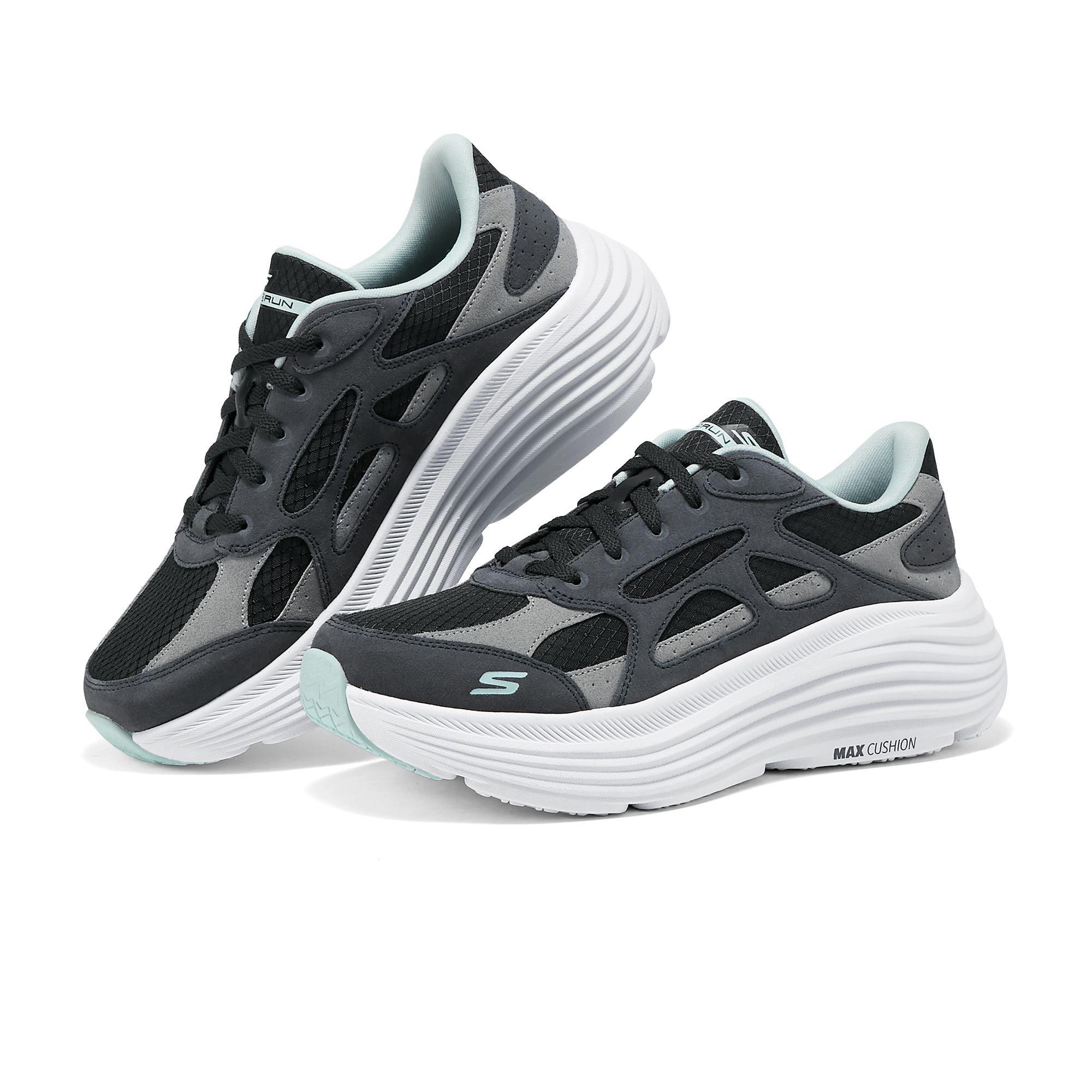 Skechers Nylon Breathable Lightweight Support Cushioning Balance Low top Running Shoes Women’s Gray