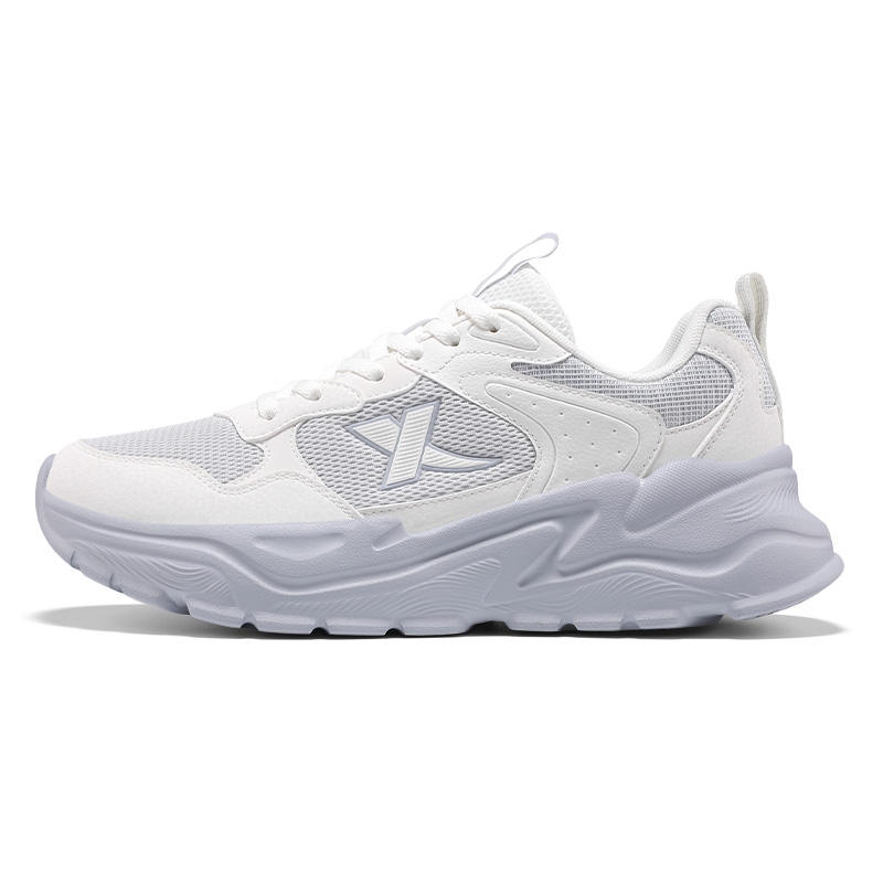XTEP Breathable And Resilient Low top Casual Running Shoes Women’s White Gray