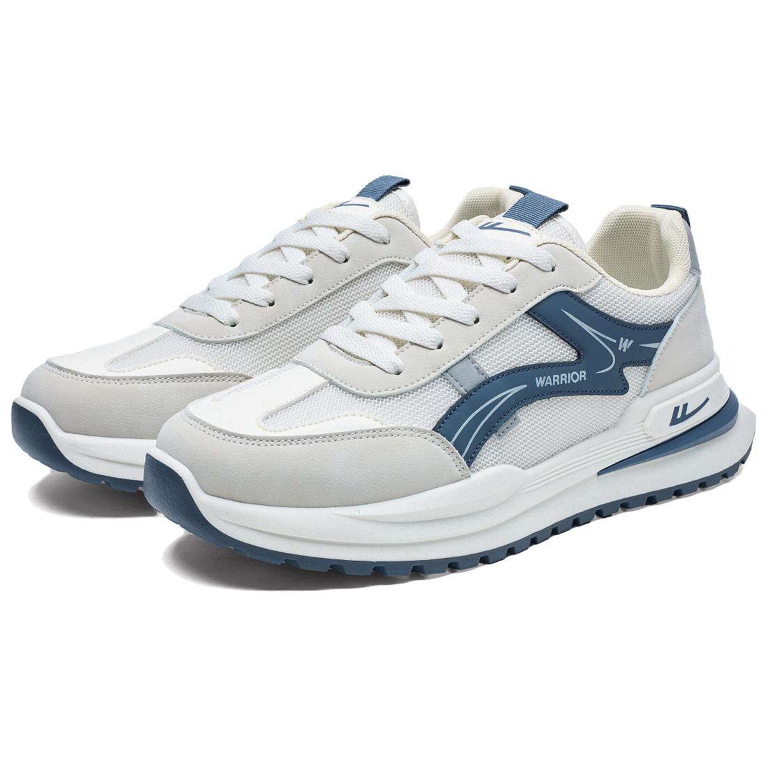 Warrior Breathable And Lightweight Low top Casual City Commuting Running Shoes Unisex Beige Dusty Blue