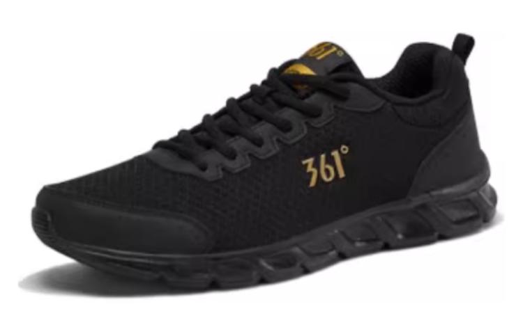361° Comfortable Round Toe Abrasion Resistant Abrasion Resistant Running Shoes Men’s Black Gold