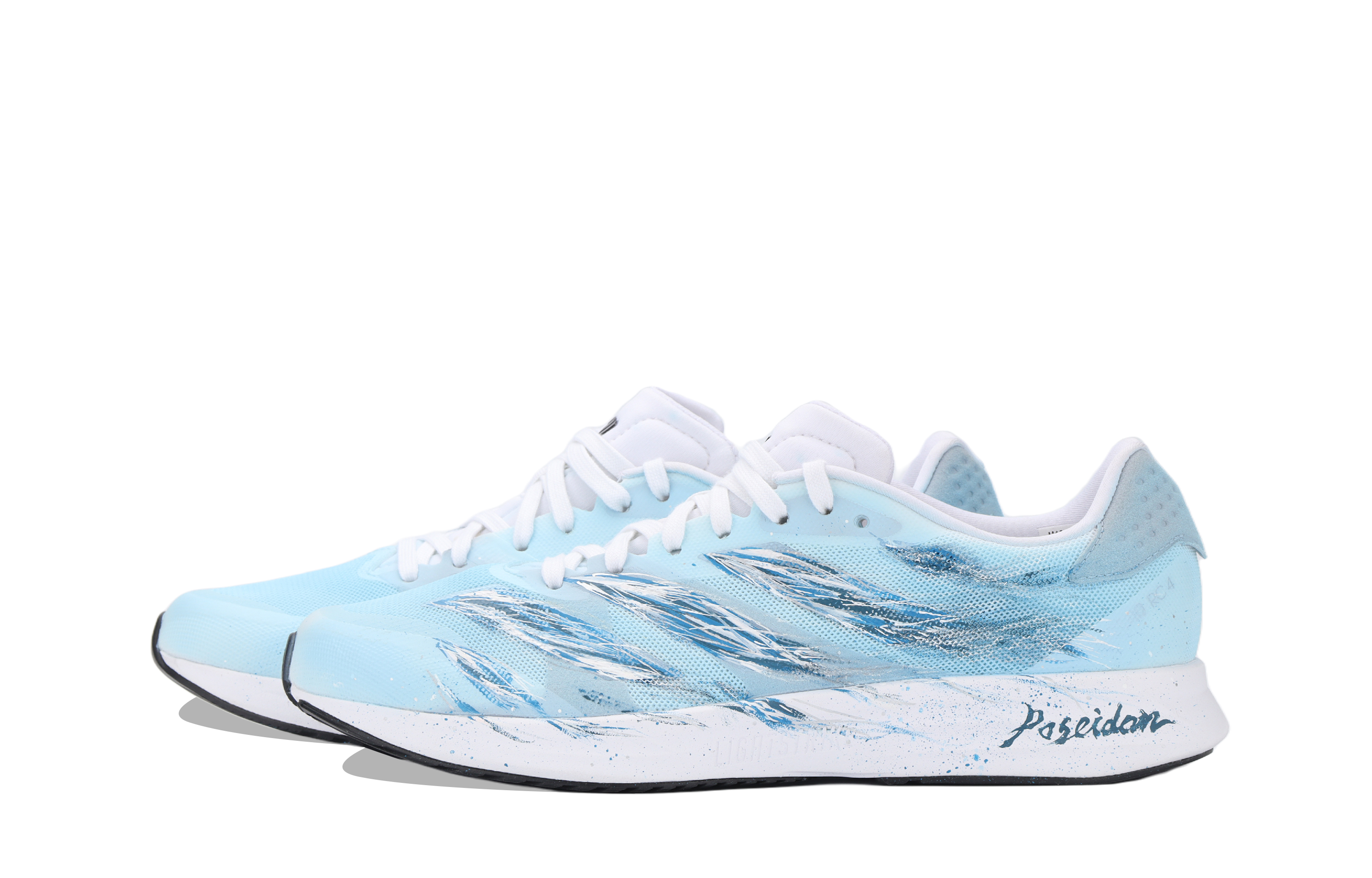 Adidas Adizero RC 4 Cushioning Slip Resistant Low top Running Shoes Unisex White Blue
