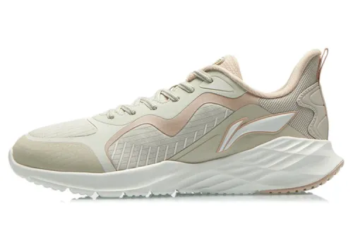 Li Ning Abrasion Resistant Slip Resistant Cushioning Low top Running Shoes Women's Gray White