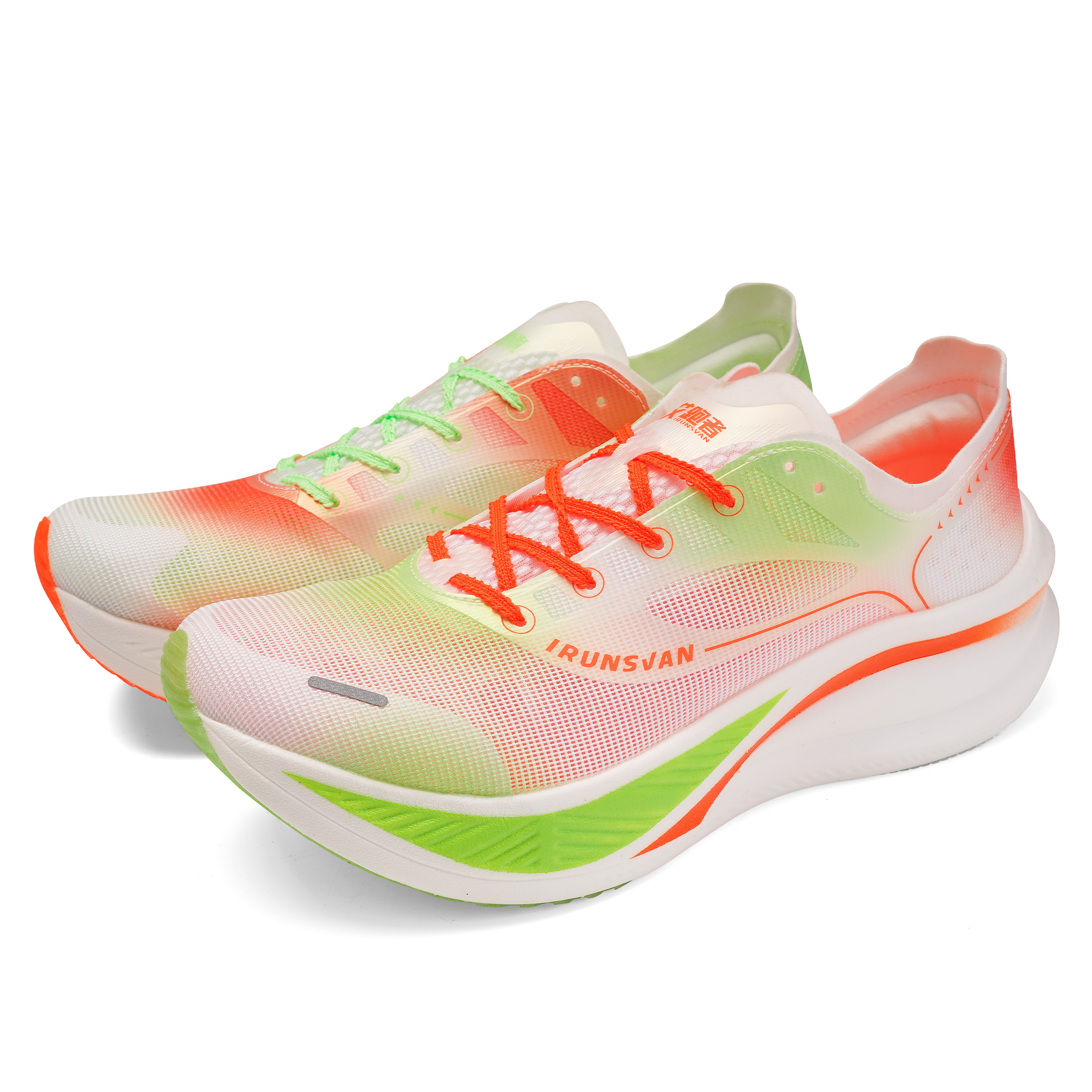 IRUNSVAN Low top Running Shoes Unisex Mismatched Color Garnet Red & Forest Green