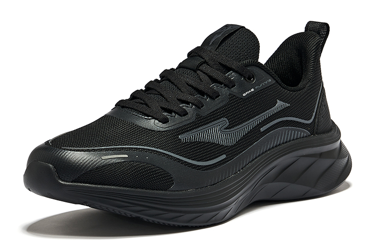 Erke Cushioning, Wear Resistant Low top Running Shoes Men’s Jet Black Carbon Gray