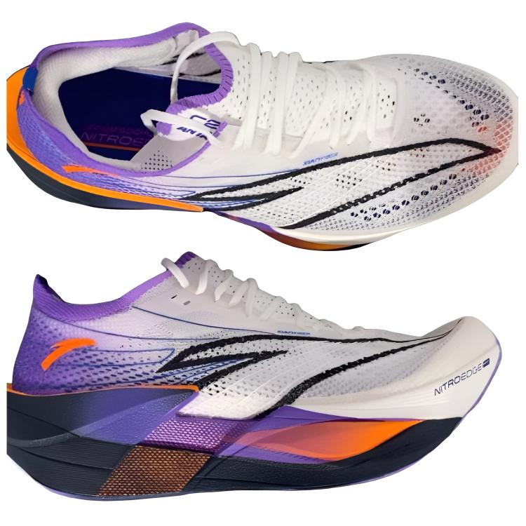 ANTA C202 6.0 PRO Running Shoes Women’s Low Top Papyrus White/Fluorescent Grape Purple/Field Blue