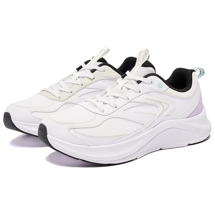 QIAODAN Slip Resistant Abrasion Resistant Low top Casual Running Shoes Women’s White Purple