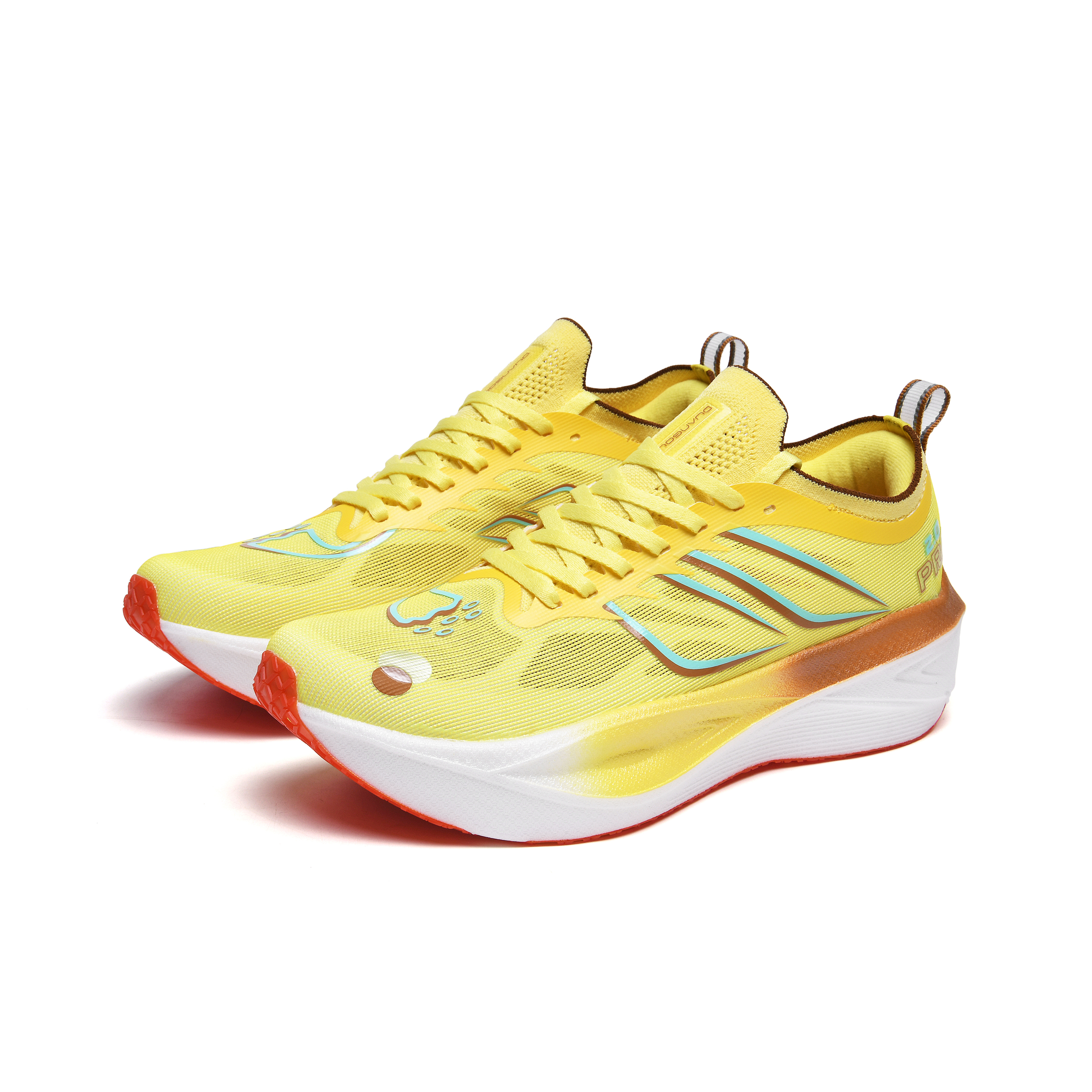 DUANGOU Cushioning Slip Resistant Abrasion Resistant Breathable Low top Running Shoes Unisex Yellow