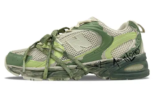 New Balance NB 530 Mesh Low top Running Shoes Unisex Beige Green