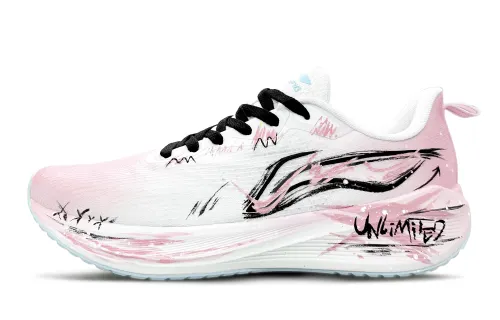 Li Ning Wuyue Cushioning Abrasion Resistant Breathable Low top Casual Running Shoes Men's Pink