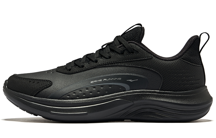 Erke Cloud Chase Comfortable Cushioning, Wear Resistant Low top Casual Running Shoes Men’s Jet Black