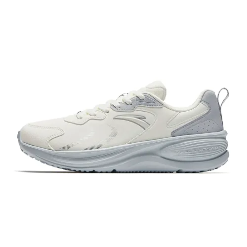 Anta Racing Leather Low top Running Shoes Women's White Blue