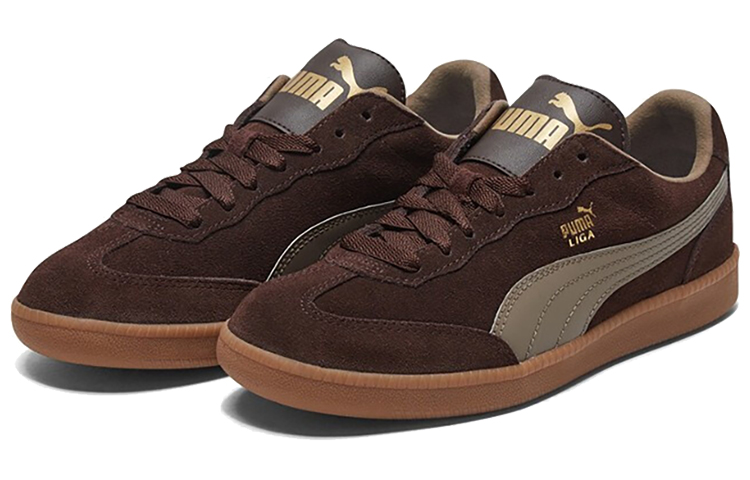 PUMA Liga Suede Low Casual Board Shoes Chocolate Brown