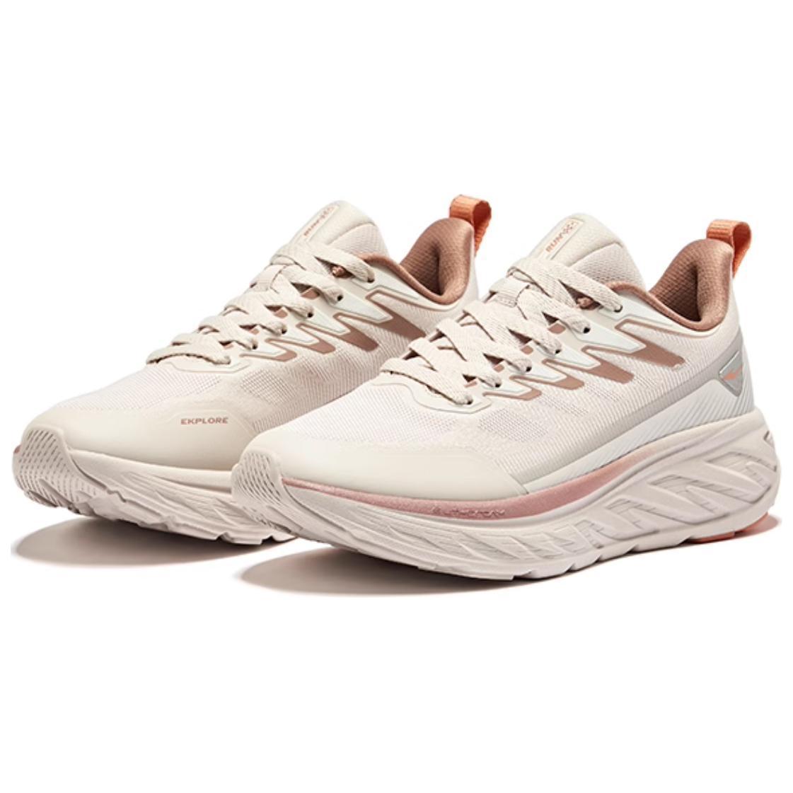 Erke Cushioning Abrasion Resistant Breathable Low top Running Shoes Women’s Painted Gray Cinnamon Powders