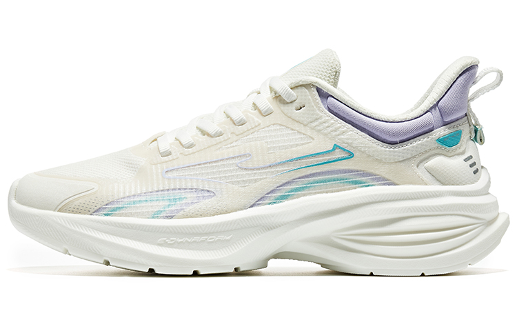 Erke Slip Resistant Abrasion Resistant Cushioning Low top Running Shoes Women’s White Purple