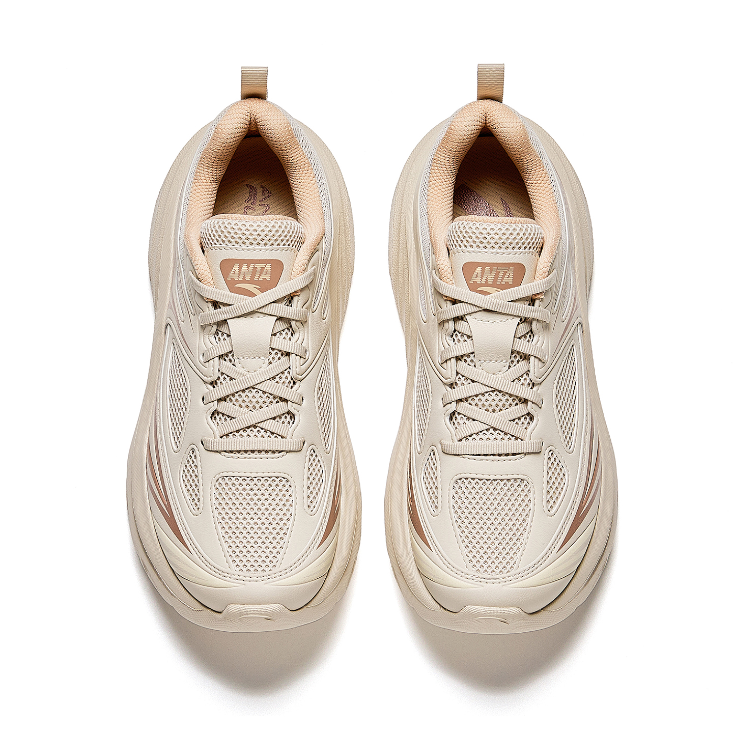 Anta Textile, Synthetic Leather Breathable And Slip Resistant Casual Fashion Trend Women’s Chalk