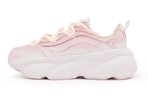 Anta Cat Paw Cushioning Slip Resistant Abrasion Resistant Low top Chunky Sneakers Women's Pink