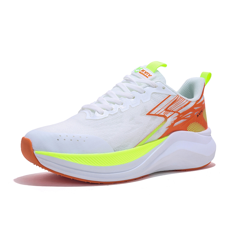 KVIV Fabric Slip Resistant, Abrasion Resistant, Lightweight Low top Casual Running Shoes Unisex Orange Yellow