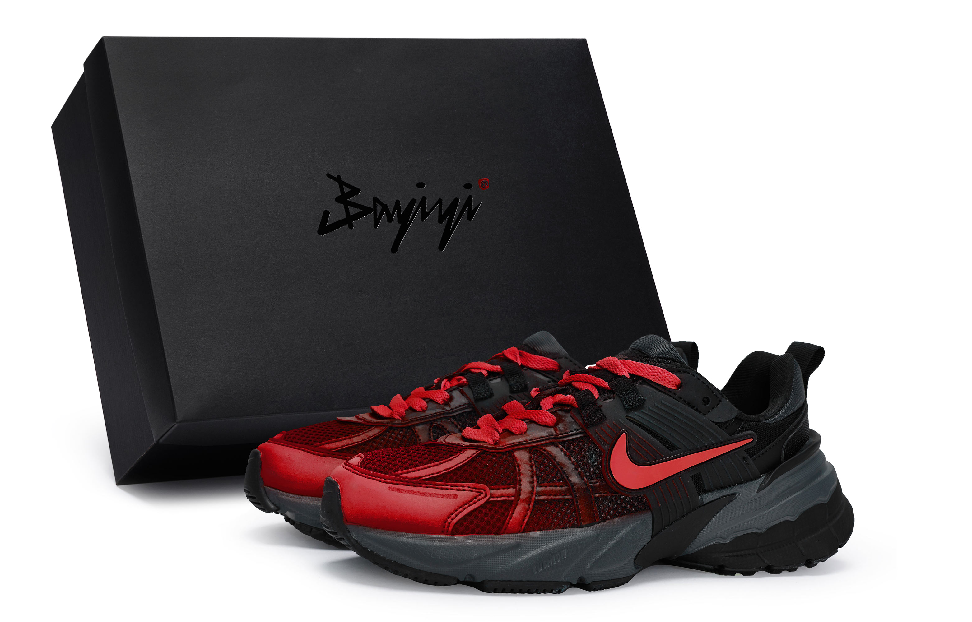 Nike V2K Run Abrasion Resistant Breathable Abrasion Resistant Breathable Low top Running Shoes Women's Black Red