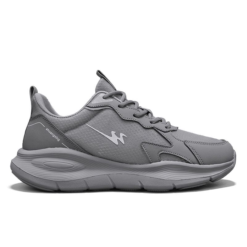 Binary Cushioning Rebound Lightweight Breathable Slip Resistant Low top Running Shoes Men’s Gray