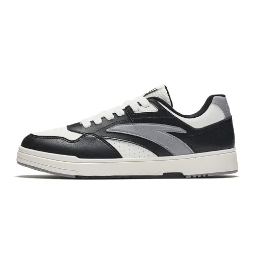 Anta Abrasion Resistant Lightweight Height Increasing Low top Skateboard Shoes Men's Black White Gray