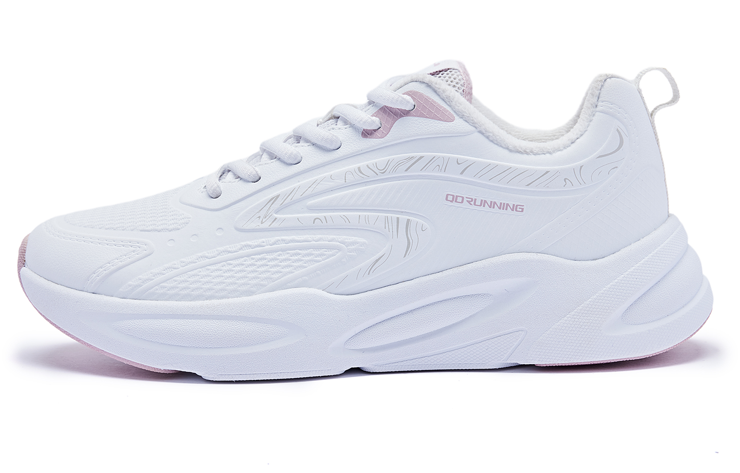 QIAODAN Fleece Lined Thermal Low top Running Shoes Women’s White Purple