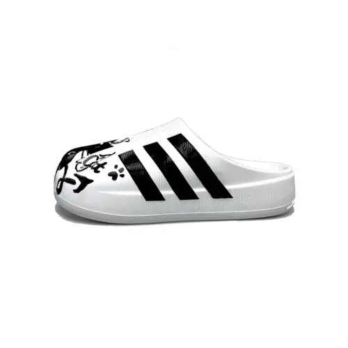 Adidas Originals Halloween Graffiti Odor Resistant Abrasion Resistant Slip Resistant Closed Toe Slippers Unisex