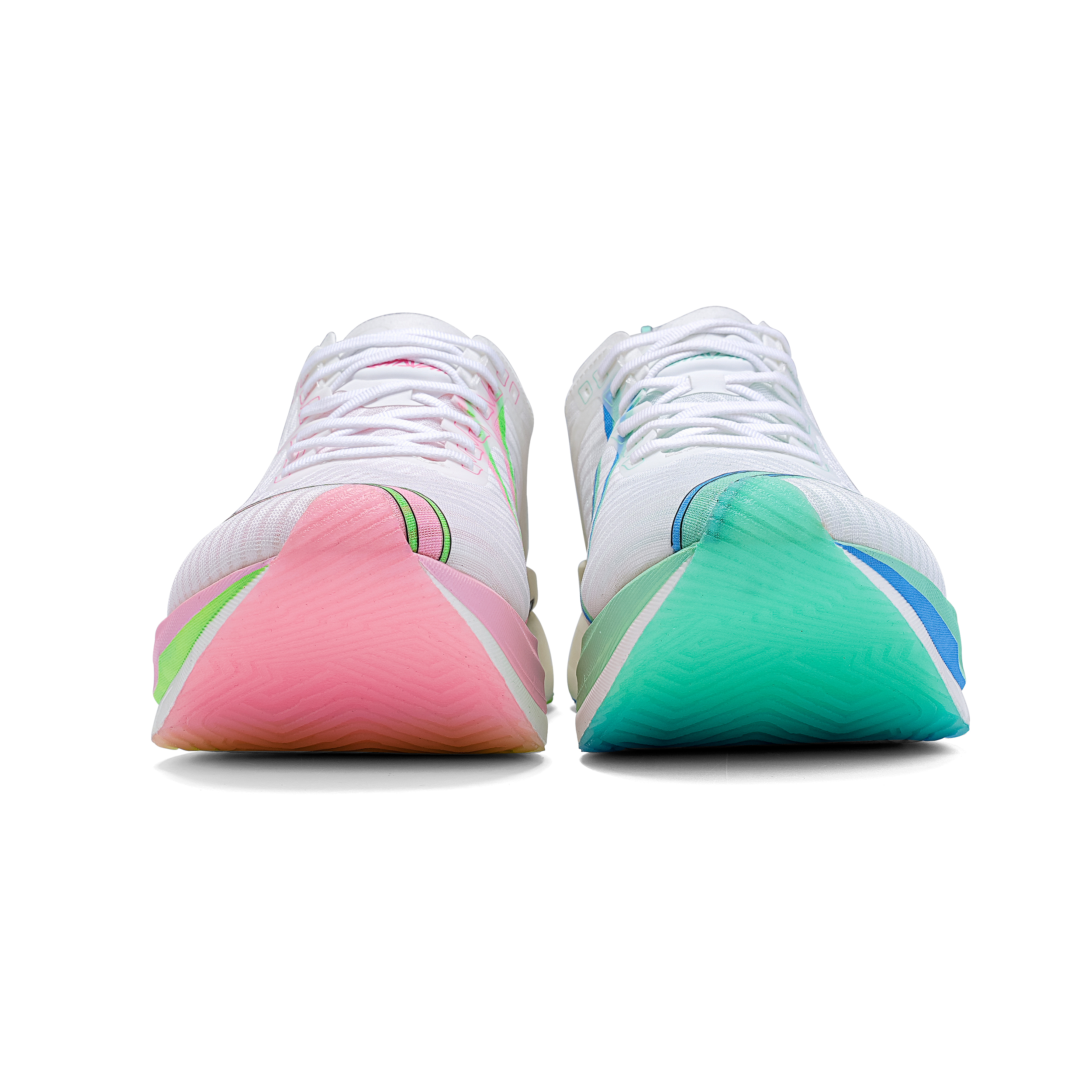 IRUNSVAN Running Shoes Box Unisex Mismatched Pink And Green Mountains