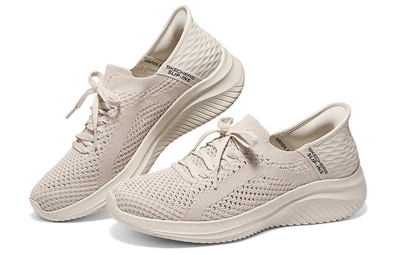 Skechers Cushioning Abrasion Resistant Breathable Low top Running Shoes Men’s Ecru