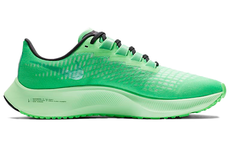 Мужские кроссовки Nike Pegasus 37 (зелено-черные) — Зелёныйчёрный — фото 2