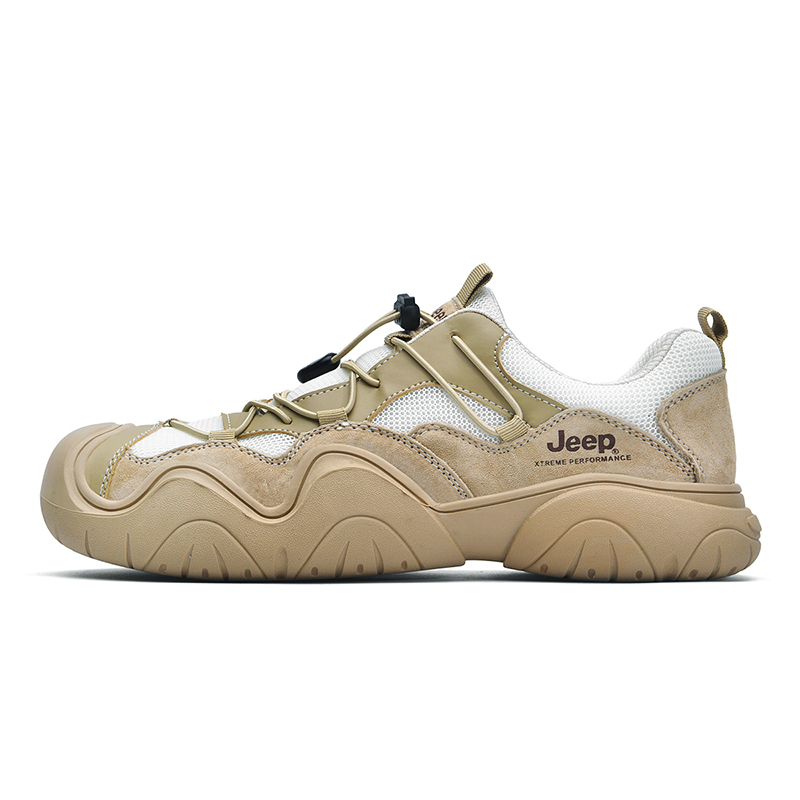 Jeep Pigskin, Textile Low top Outdoor Shoes Unisex Camel