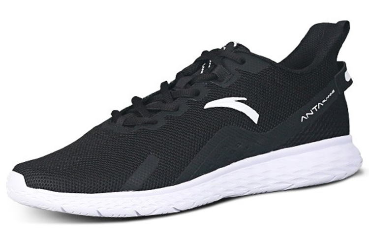 Anta Comfortable Slip Resistant, Abrasion Resistant, Breathable, Rebound Low top Running Shoes Men’s Black White