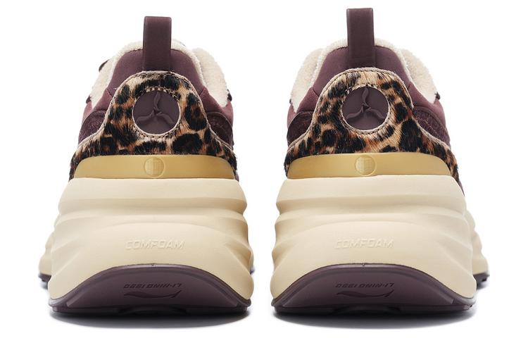 LI NING 1990 Clouds Slip Resistant Cushioning Rebound Low Top Running Shoes Women’s Deep Purplish Red