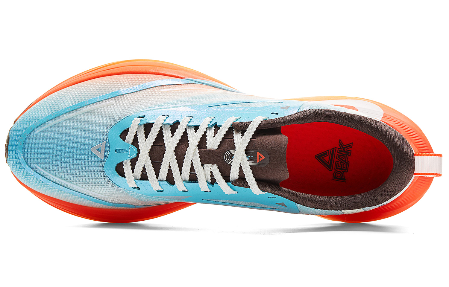 PEAK Double Breath 2.0 Running Shoes Men’s Low Top Crystal Blue Neon Orange