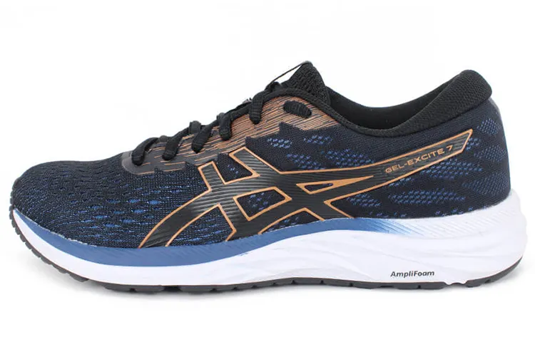 Asics Gel Excite 7 Abrasion Resistant Breathable Low top Running Shoes Men's Blue Orange