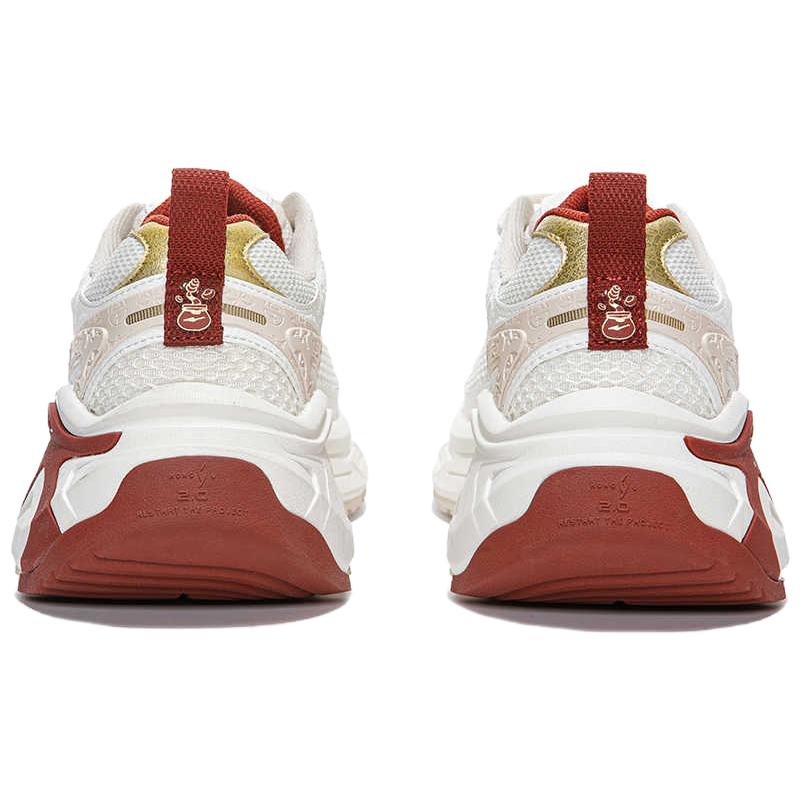 Erke Slip Resistant Abrasion Resistant Low top Casual Running Shoes Women’s White Beige Red