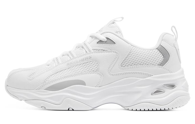 Женские кроссовки Skechers D'LITES 4.0 (бело-серебряные)