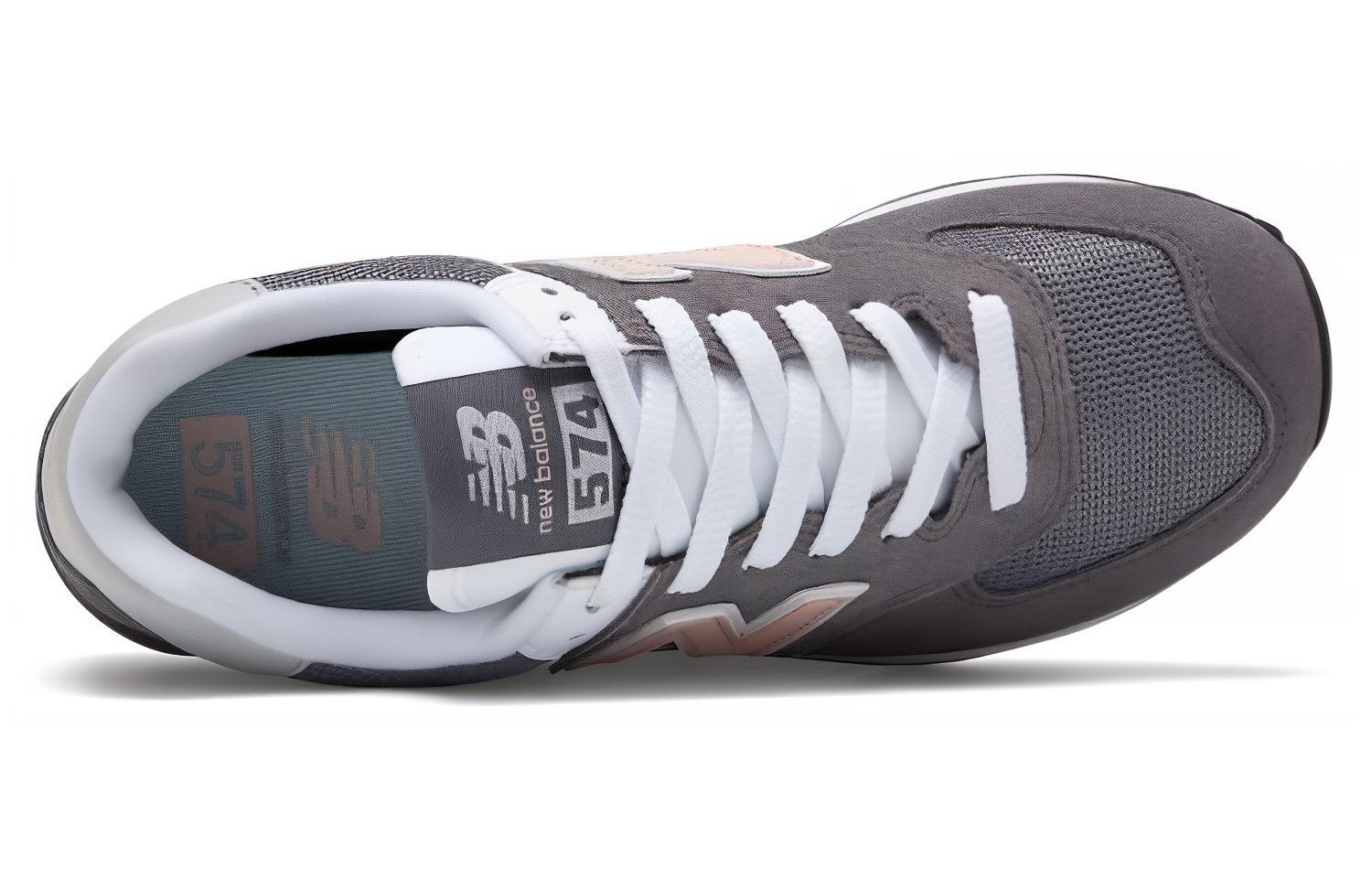 Женские кроссовки New Balance 574 (серо-розовые) — фото 3