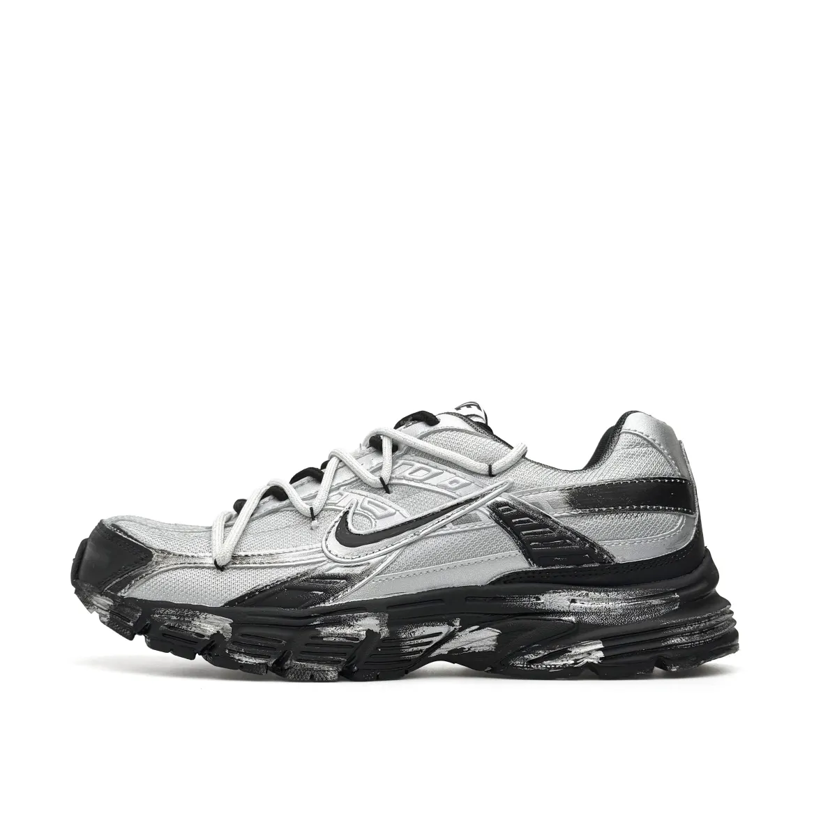 Nike Initiator Mesh Abrasion Resistant Low top Casual Running Shoes Unisex Black Gray Silver